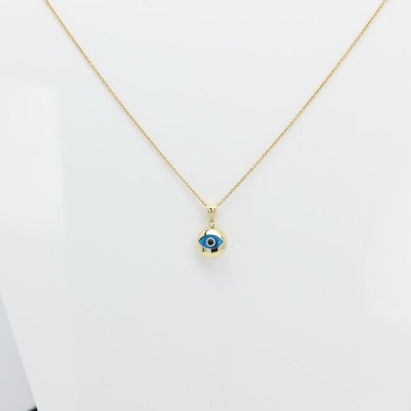 Cute Evil Eye Charm 14k Yellow Gold  Real 14k Gold Good Luck Eye - Picture 4 of 10